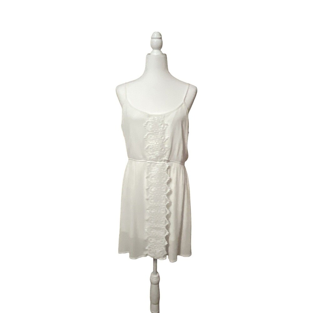 🔥 Just Be You White Lace Accent Slip Dress Spaghetti Strap XL Good Used 🔥